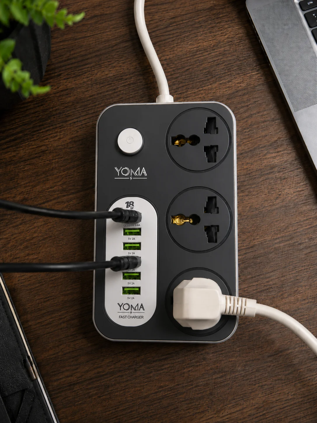 مشترك يوما 6A USB - فيشة ثلاثية - 2 متر - صورة 2