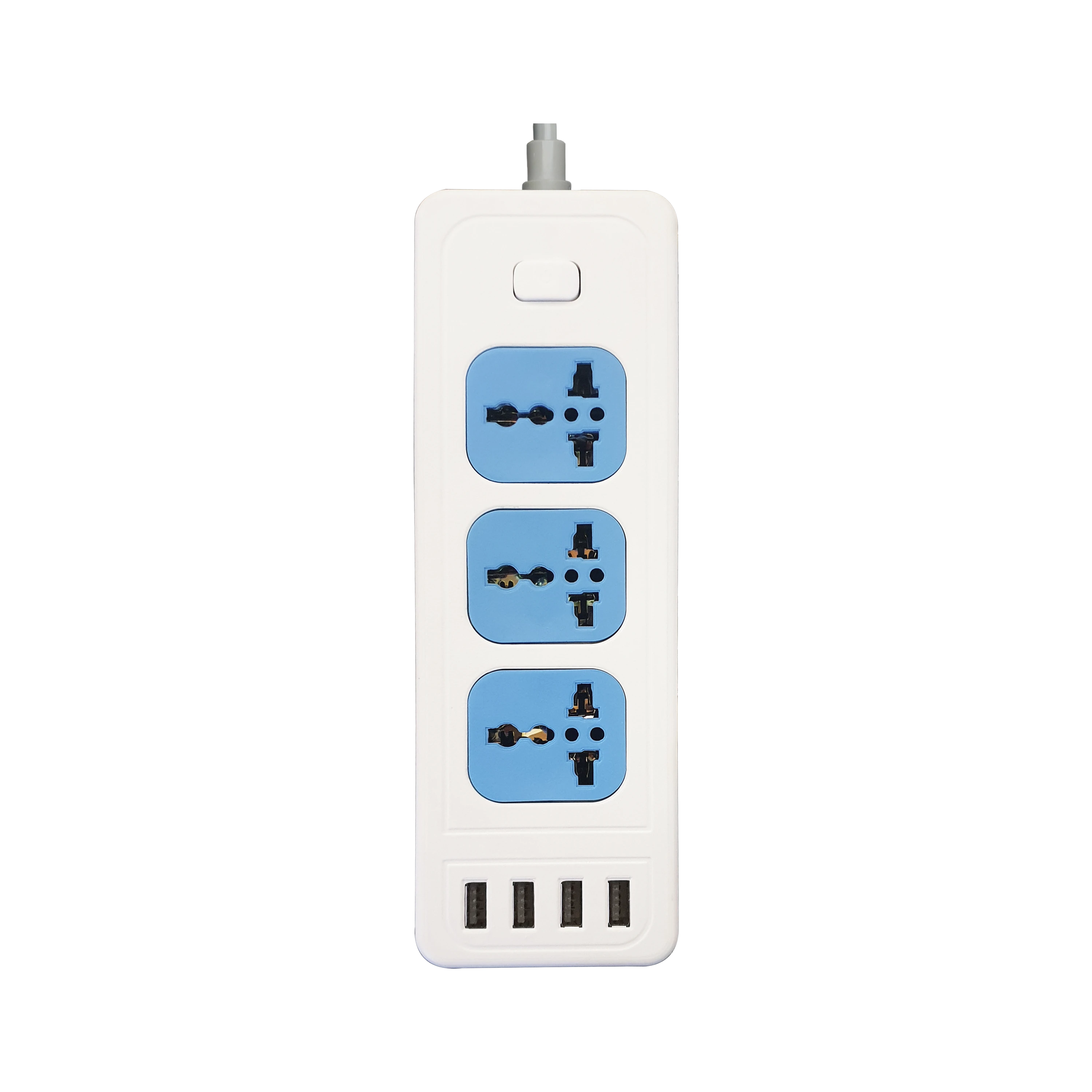 صورة مشترك كهرباء USB 4 منافذ أبيض 2 متر